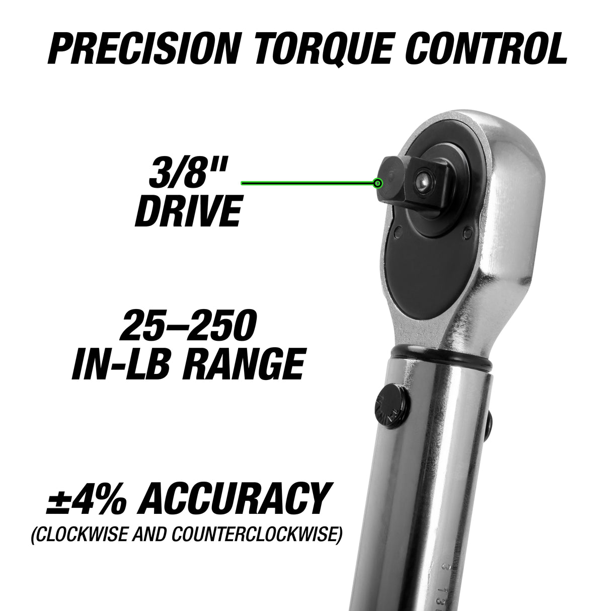 OEMTOOLS 25685 3/8in. Drive Click Style Torque Wrench (25-250 In/Lb.) Additional Image 1