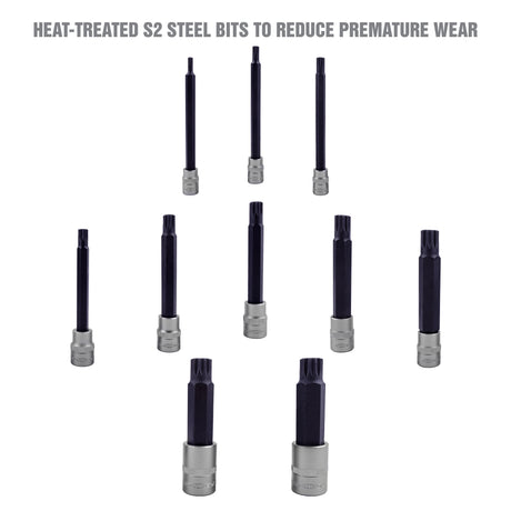OEMTOOLS 23907 10 Piece Magnetic Long Triple Square Bit Socket Set Additional Image 4