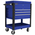 35in. 4 DRAWER SLIDE TOP CART - BLUE Main Image