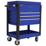 35in. 4 DRAWER SLIDE TOP CART - BLUE Main Image