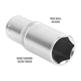 OEMTOOLS 22426 1/2 Inch Drive 6 Pt. Deep Wall Socket (7/8 Inch) Additional Image 2