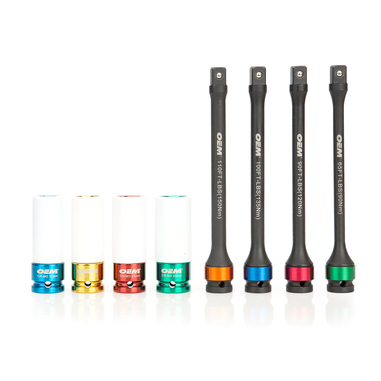 OEMTOOLS 24228 8 Piece Torque Limiting Extension & Thin Wall Socket Set Additional Image 2