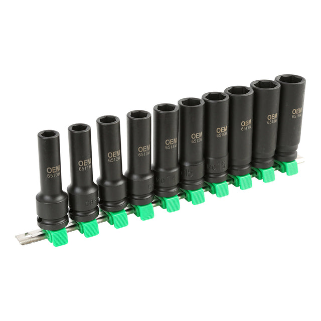 OEMTOOLS 25592 10 Piece 1/2 Inch Deep Impact Socket Set - Metric Main Image