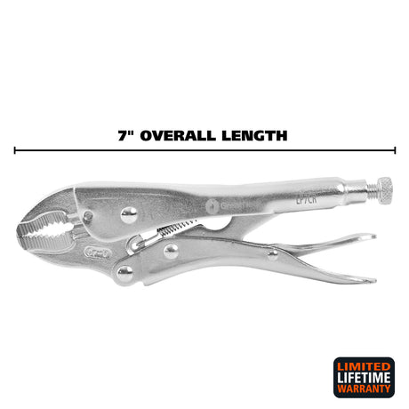 GreatNeck LP7CR 7 Inch Curved Jaw Locking Pliers Additional Image 1
