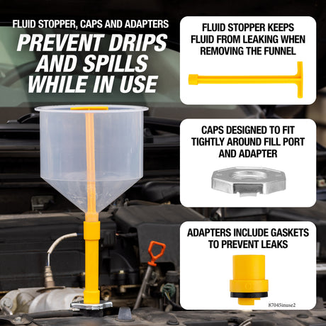 OEMTOOLS 87245 No-Spill Coolant Filling Funnel Kit with Coolant Tester Additional Image 2
