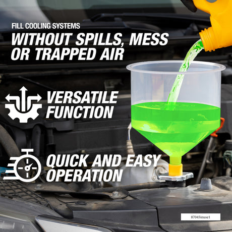 OEMTOOLS 87245 No-Spill Coolant Filling Funnel Kit with Coolant Tester Additional Image 1