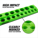 OEMTOOLS 22488 6 Pack Set Metric and SAE Magnetic Socket Tray Set - Black and Green Additional Image 4