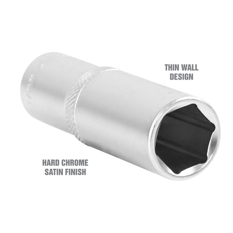 OEMTOOLS 22447 1/2 Inch Drive 6 Pt. Deep Wall Socket (17 mm) Additional Image 2