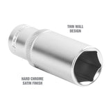 OEMTOOLS 22347 3/8in. Drive Deep Wall Socket - 11/16in. Additional Image 2