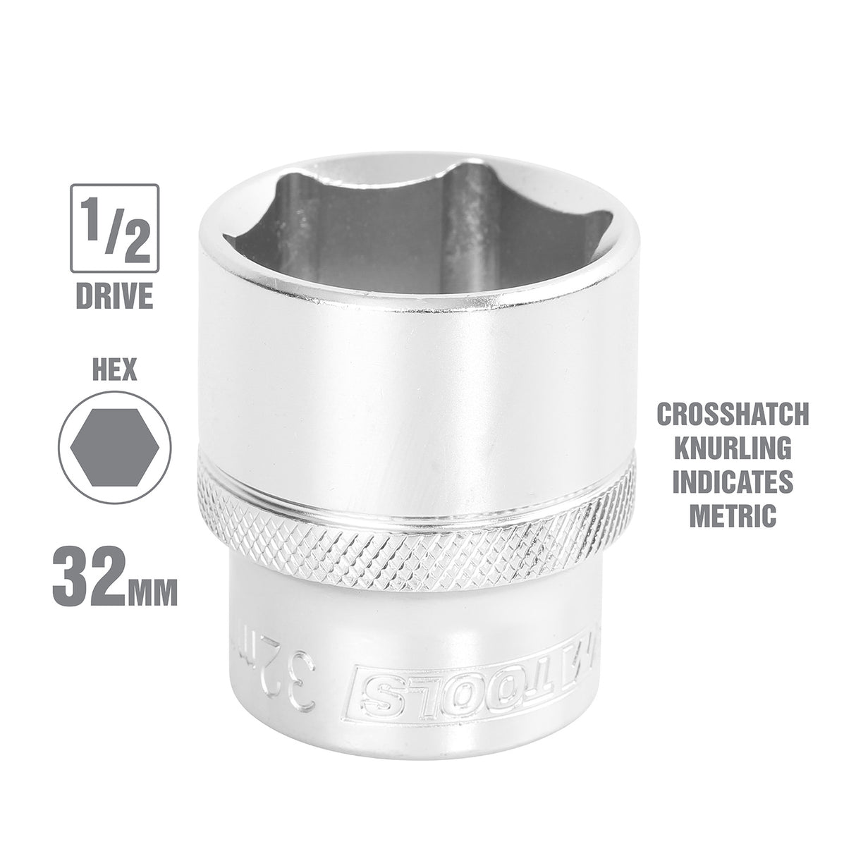 OEMTOOLS 22412 32 mm 1/2 Inch Drive Socket Additional Image 1