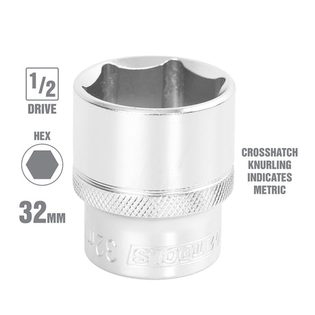 OEMTOOLS 22412 32 mm 1/2 Inch Drive Socket Additional Image 1