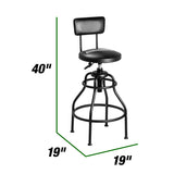 OEMTOOLS 25700 Double Ring Adjustable Stool With Backrest Additional Image 2