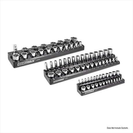OEMTOOLS 22487 3 Piece Magnetic Socket Tray Set - Black, Metric Additional Image 1