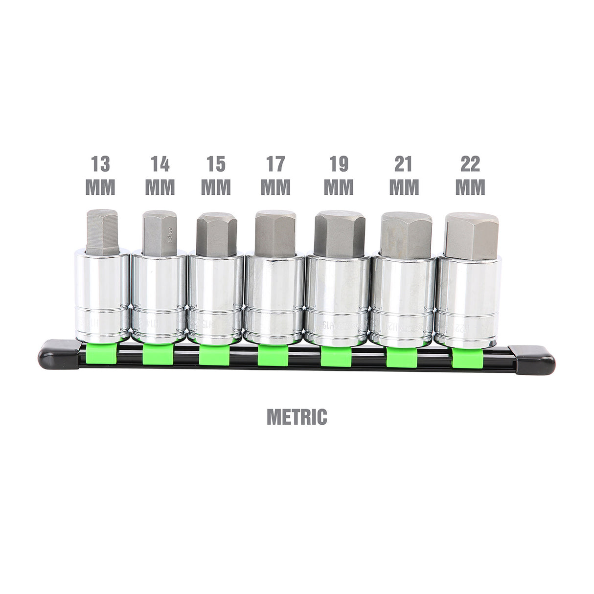 OEMTOOLS 22998 1/2 Inch Drive Metric Hex Bit Socket Set (7 Piece) Additional Image 1