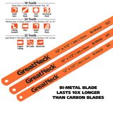 GreatNeck 74016 12in. Bi-Metal Hacksaw Blade Assorted 10 Pack Additional Image 1