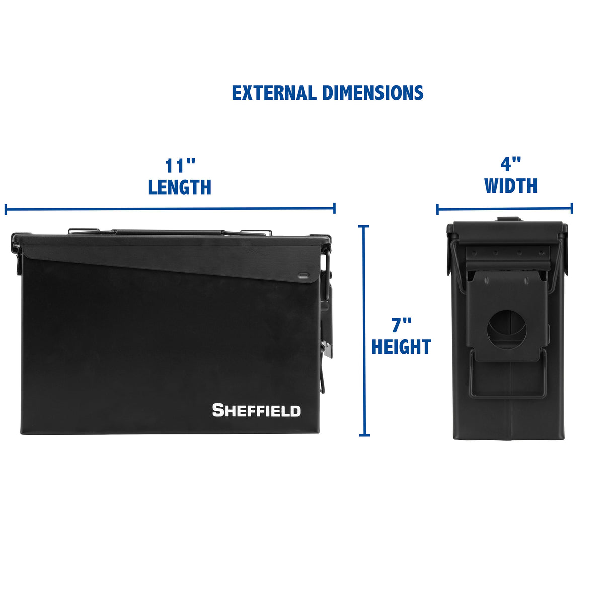 Sheffield 12641 Military Style .30-Cal Ammo Can - Black Additional Image 1