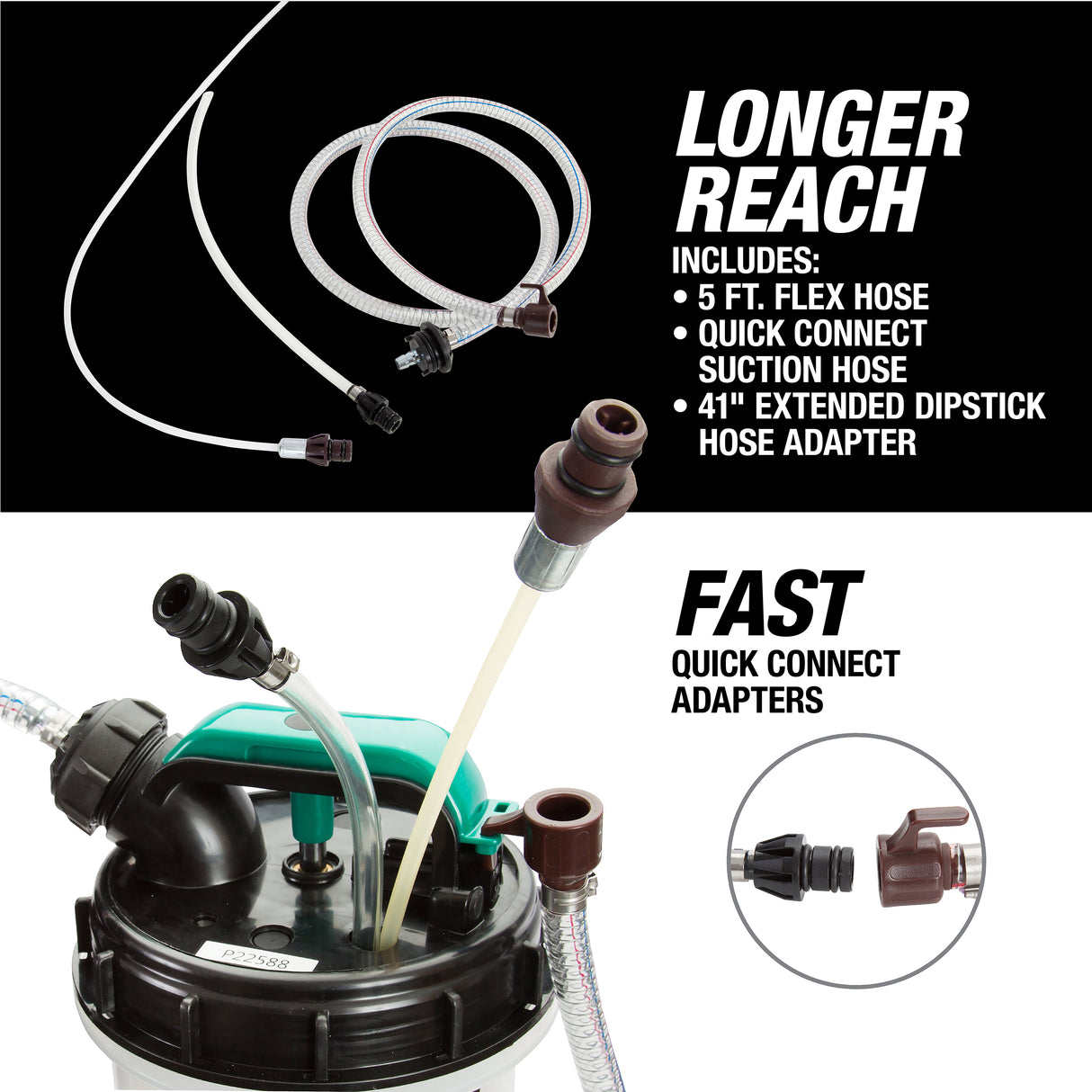OEMTOOLS 24477 Pneumatic/Manual Fluid Extractor 1.5 Gallon (6 Qt) Additional Image 2