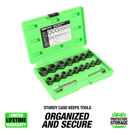 OEMTOOLS 23700 18 Piece Impact Nut and Bolt Extractor Set Additional Image 1