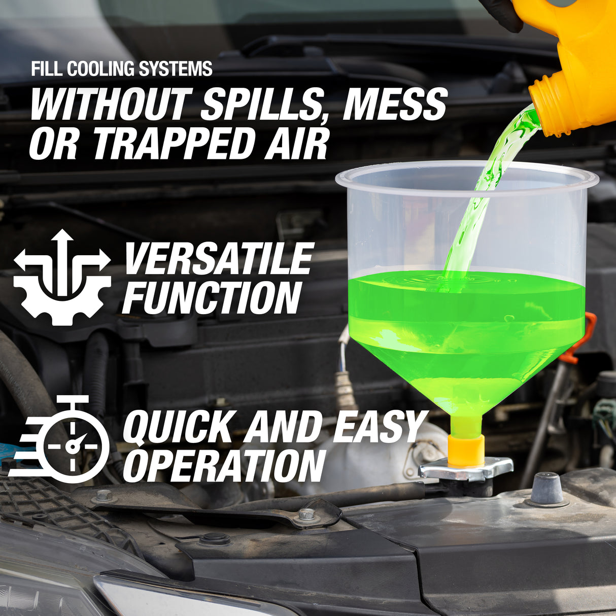 OEMTOOLS 87009 No Spill Coolant Filling Funnel Kit Additional Image 1