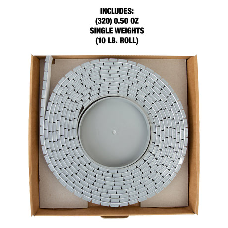 OEMTOOLS 23202 0.50 oz. Steel Adhesive Wheel Weights, 10 Lb. Roll, 320 Pieces Additional Image 2