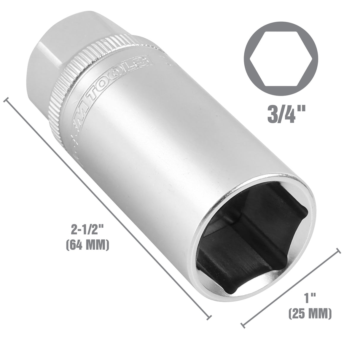 OEMTOOLS 22882 3/4 Inch 3/8in. Drive Magnetic 6 Pt. Spark Plug Socket Additional Image 1