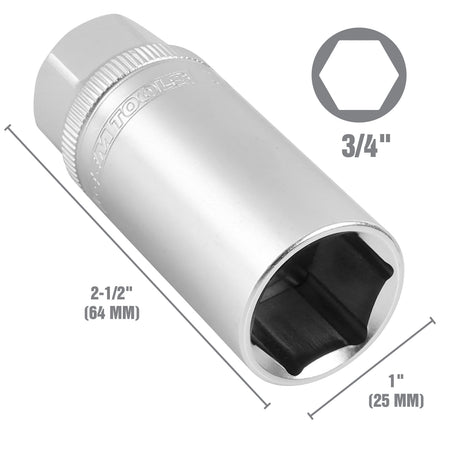 OEMTOOLS 22882 3/4 Inch 3/8in. Drive Magnetic 6 Pt. Spark Plug Socket Additional Image 1