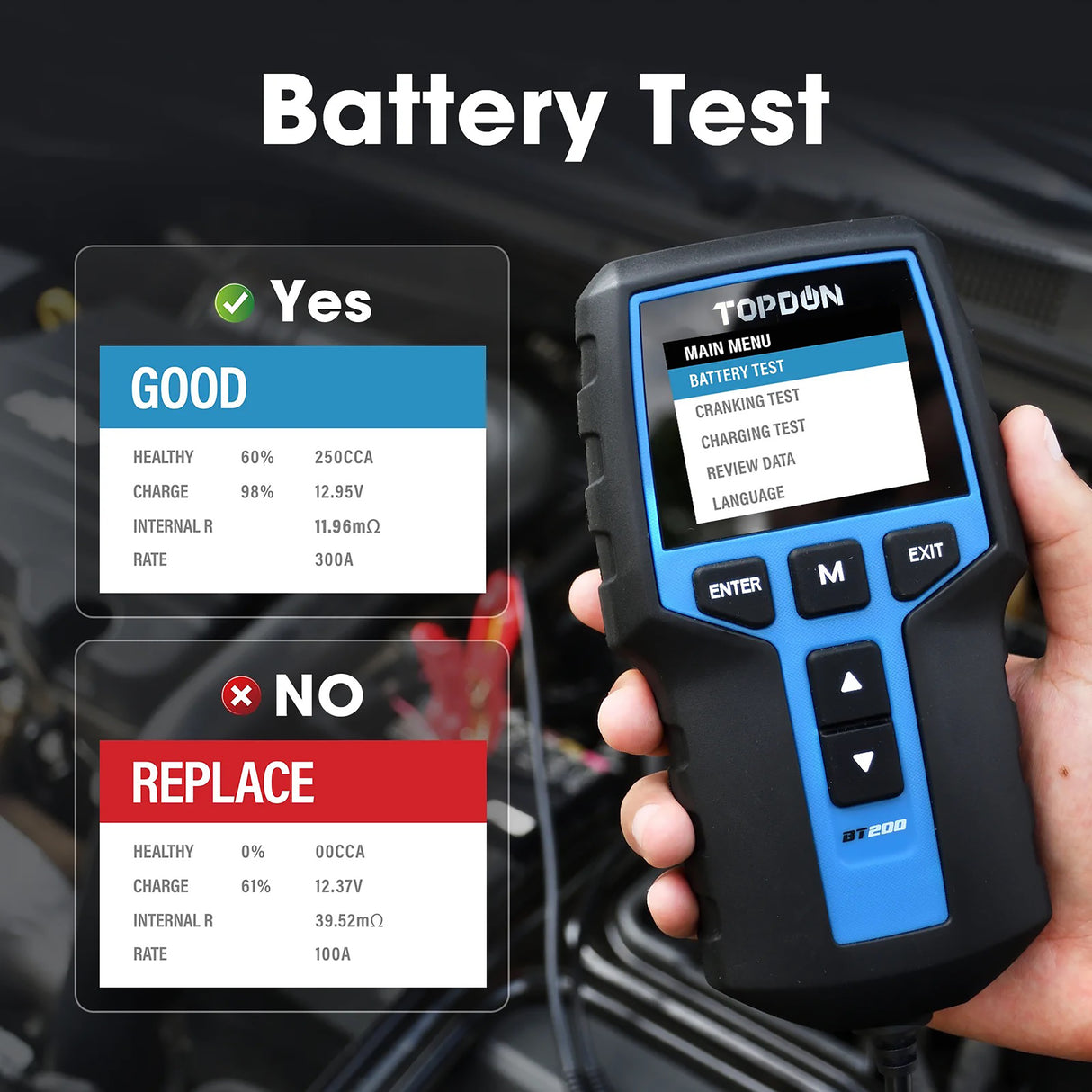 Topdon BT200 Battery, Charging System, and Cranking System Analyzer Additional Image 2