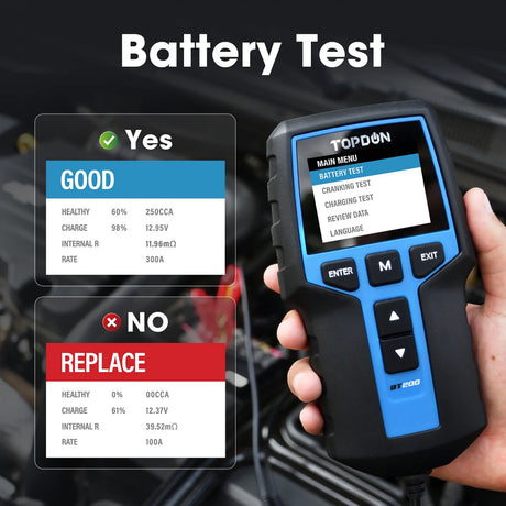 Topdon BT200 Battery, Charging System, and Cranking System Analyzer Additional Image 2