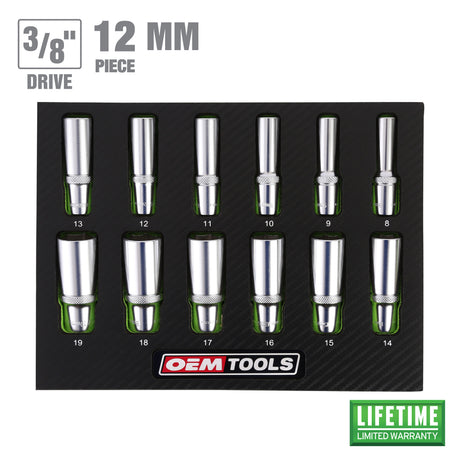 OEMTOOLS 23981 12 Piece 3/8in. Deep Socket Set (Metric) Additional Image 2