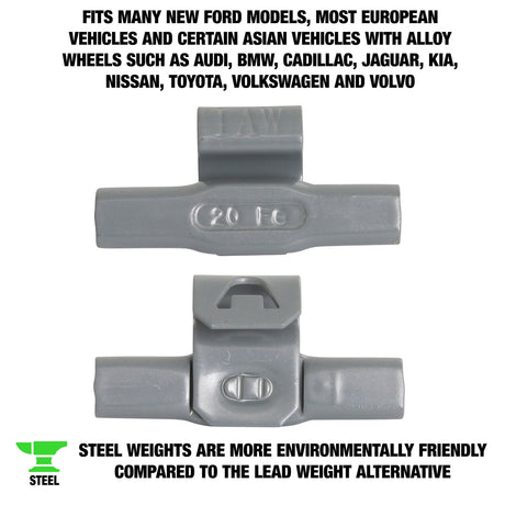 OEMTOOLS 23271 20 gm. IW Style Steel Wheel Weight - 1 Box of 25 Additional Image 1