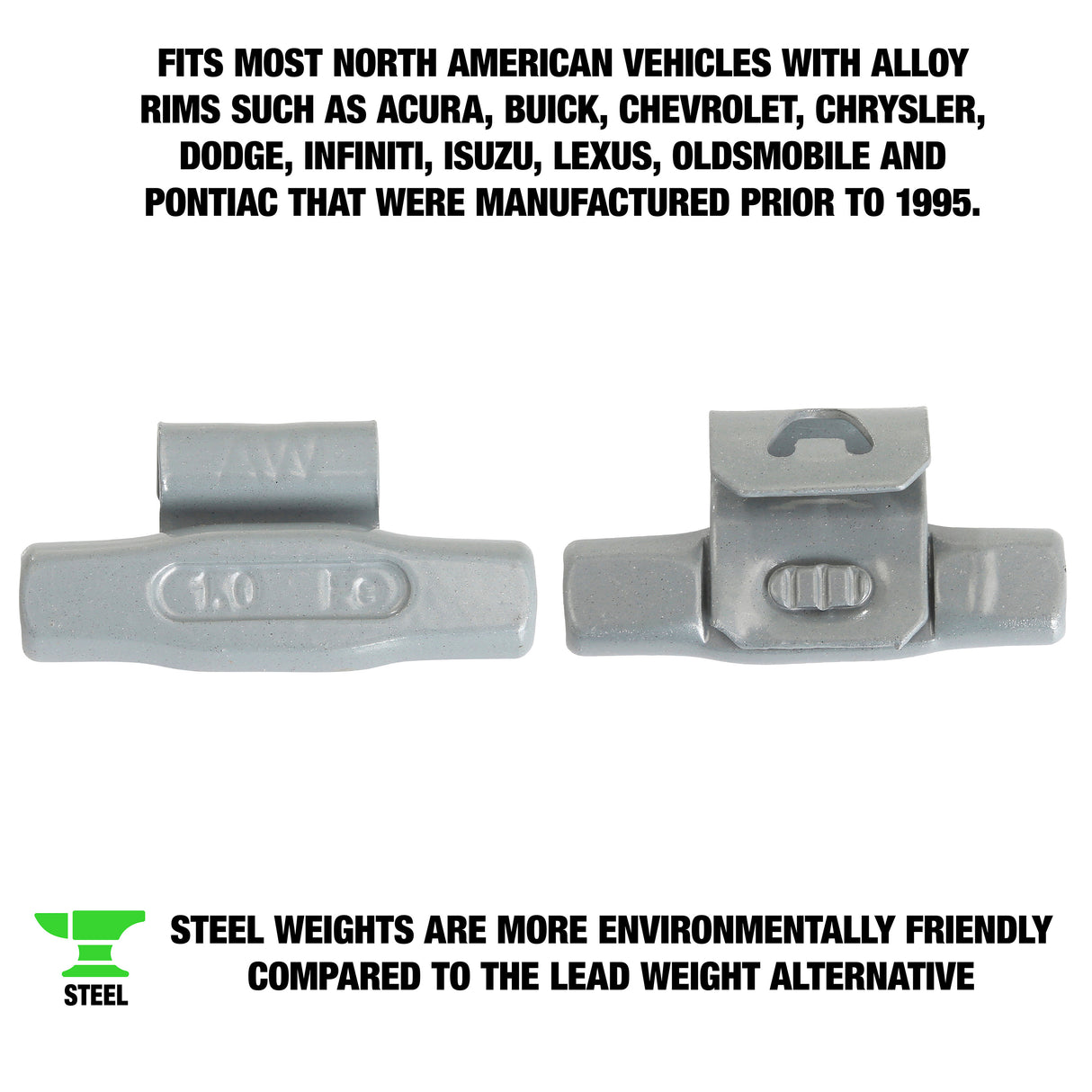 OEMTOOLS 23234 1.00 Oz. AL Style Steel Wheel Weight - 1 Box of 25 Additional Image 1