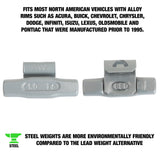 OEMTOOLS 23234 1.00 Oz. AL Style Steel Wheel Weight - 1 Box of 25 Additional Image 1