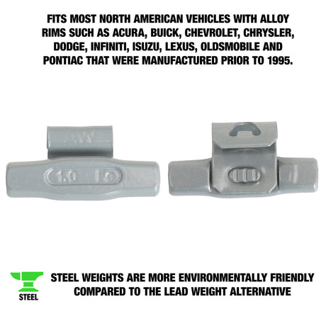 OEMTOOLS 23234 1.00 Oz. AL Style Steel Wheel Weight - 1 Box of 25 Additional Image 1