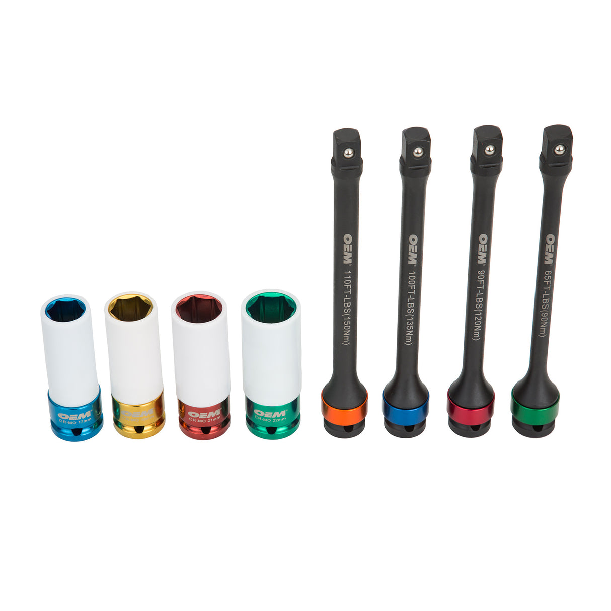 OEMTOOLS 24228 8 Piece Torque Limiting Extension & Thin Wall Socket Set Main Image