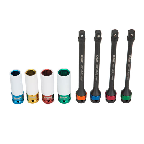 OEMTOOLS 24228 8 Piece Torque Limiting Extension & Thin Wall Socket Set Main Image