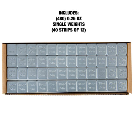 OEMTOOLS 23200 0.25 Oz. Steel Adhesive Wheel Weights, 40 Strips of 12, 480 Per Box Additional Image 2