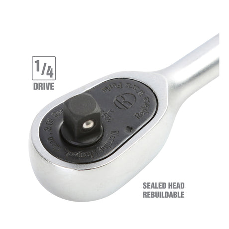 OEMTOOLS 22900 1/4 Drive 4-1/4 Inch Ratchet with Standard Handle Additional Image 2