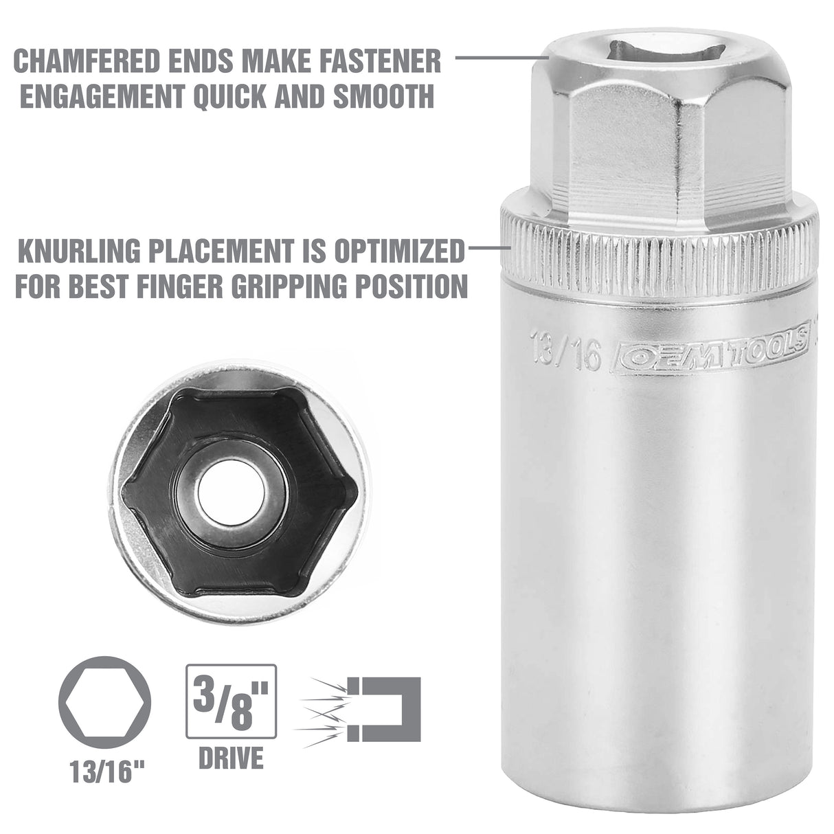 OEMTOOLS 22883 13/16 Inch 3/8in. Drive Magnetic Spark Plug Socket Additional Image 3