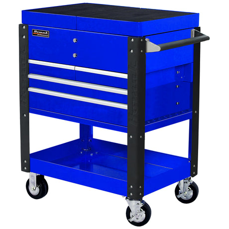 35in. 4 DRAWER SLIDE TOP CART - BLUE Additional Image 1