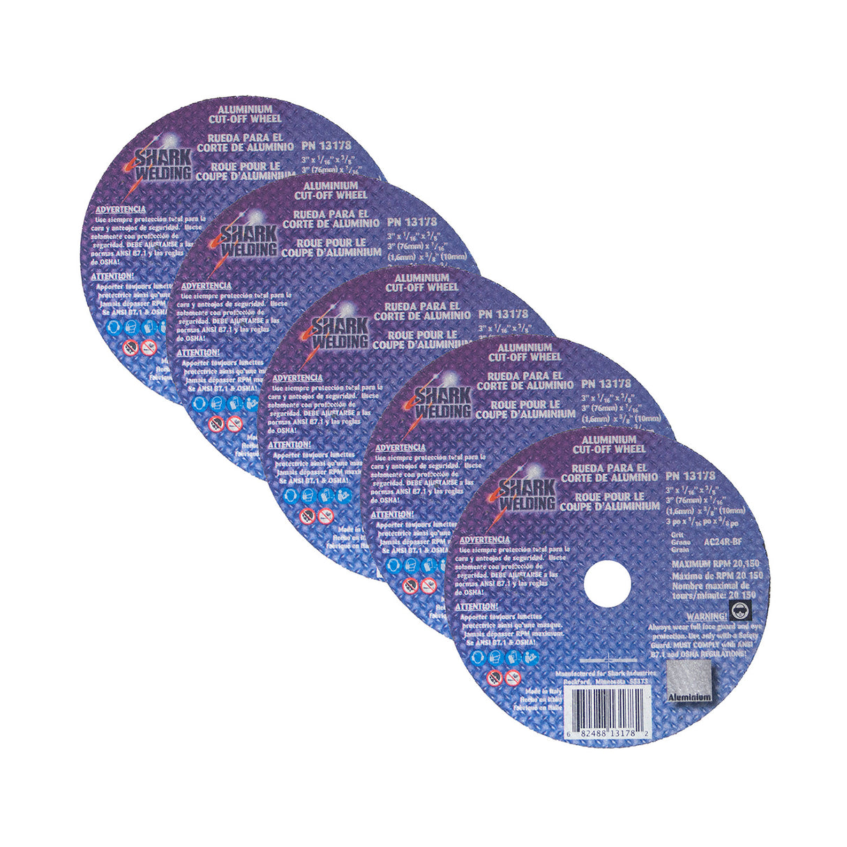Shark Industries 3in. Cutting Wheels for Cutting Aluminum, 5 Pk. Main Image