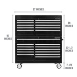 OEMTOOLS 24738 Professional Series 57 Inch Chest and Cabinet Set - Black Additional Image 1