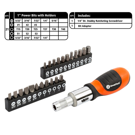 GreatNeck 28045 Multi Drive Stubby Tool Set Additional Image 3