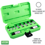 OEMTOOLS 23906 10 Piece 1/4in. Drive Magnetic Triple Square Bit Socket Set Additional Image 1