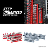 OEMTOOLS 22413 6 Piece SAE and Metric Socket Tray Set (Red and Gray) Additional Image 9