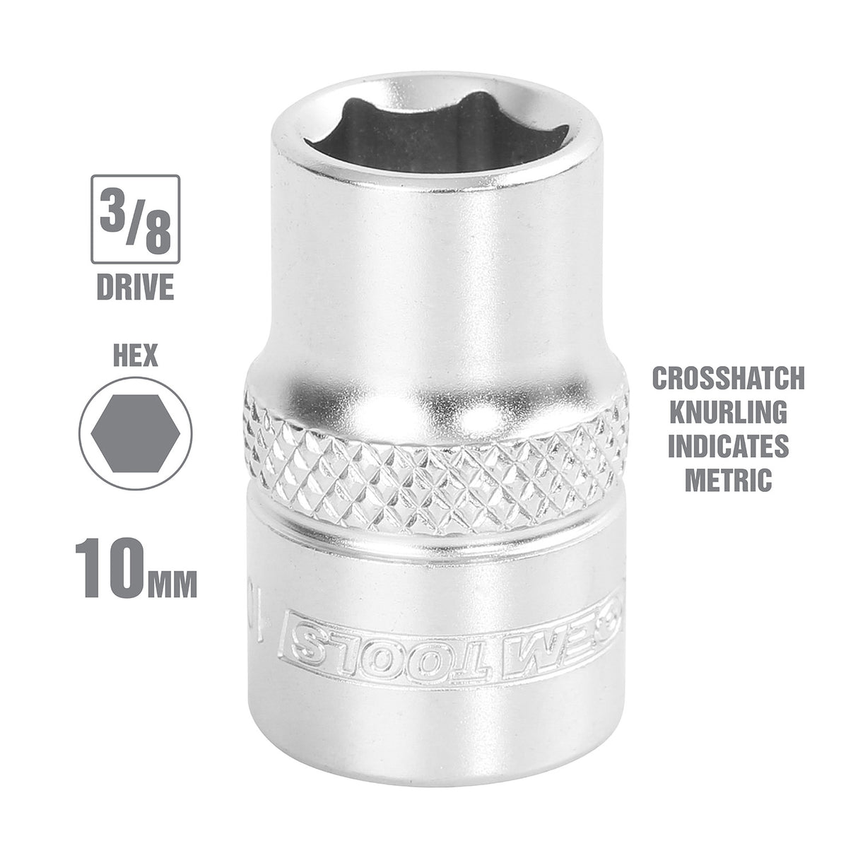 OEMTOOLS 22284 3/8 Inch Drive 6 Pt. Socket (10 mm) Additional Image 1