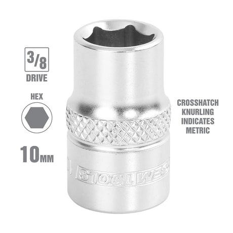 OEMTOOLS 22284 3/8 Inch Drive 6 Pt. Socket (10 mm) Additional Image 1