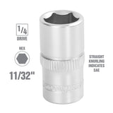 OEMTOOLS 22227 1/4 Inch Drive 6 Pt. Socket (11/32 Inch) Additional Image 1