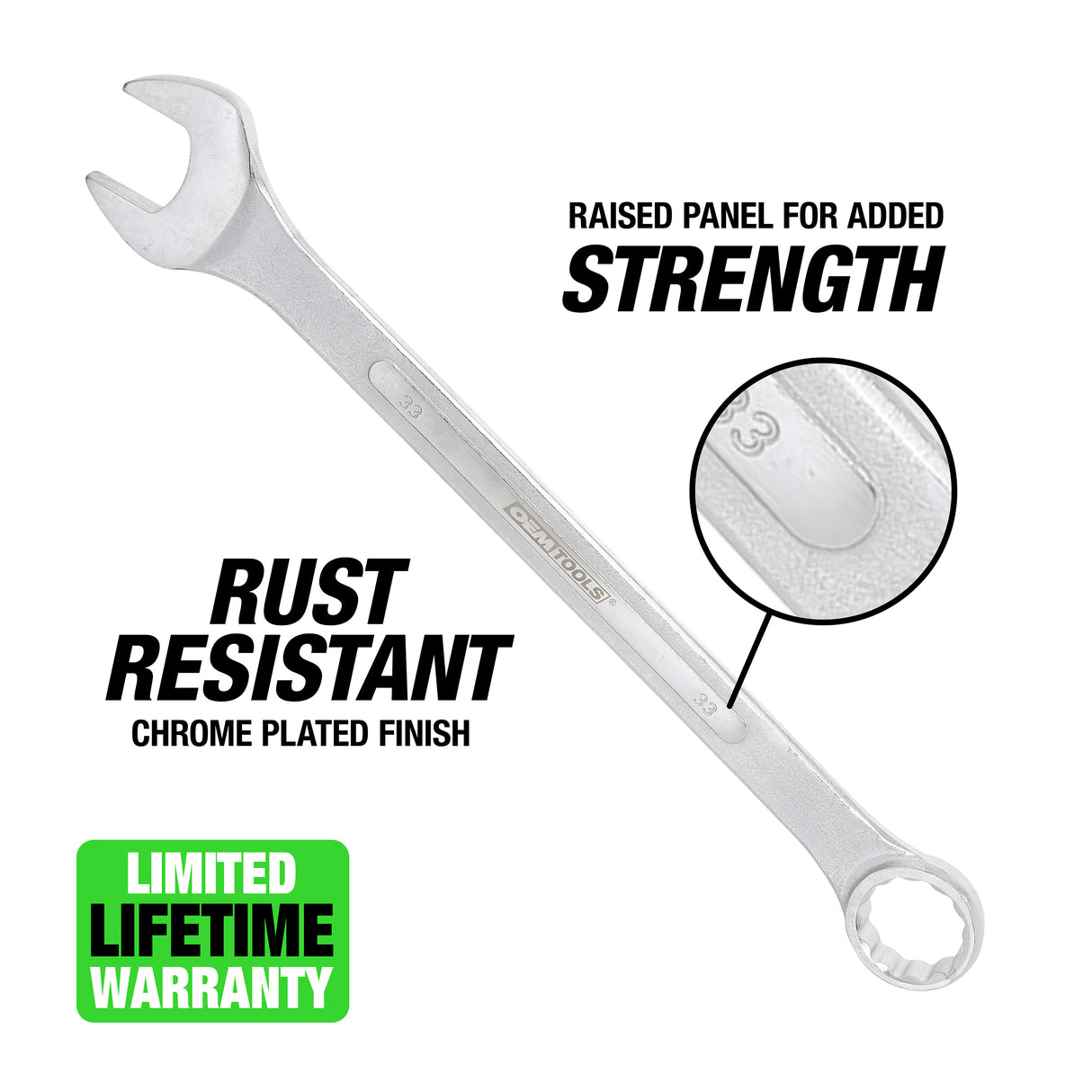 OEMTOOLS 22130 33 mm Jumbo Combination Wrench Additional Image 1