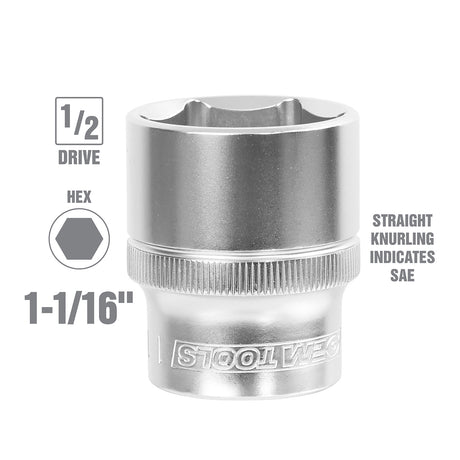 OEMTOOLS 22369 1-1/16 Inch 1/2 Inch Drive Socket Additional Image 1
