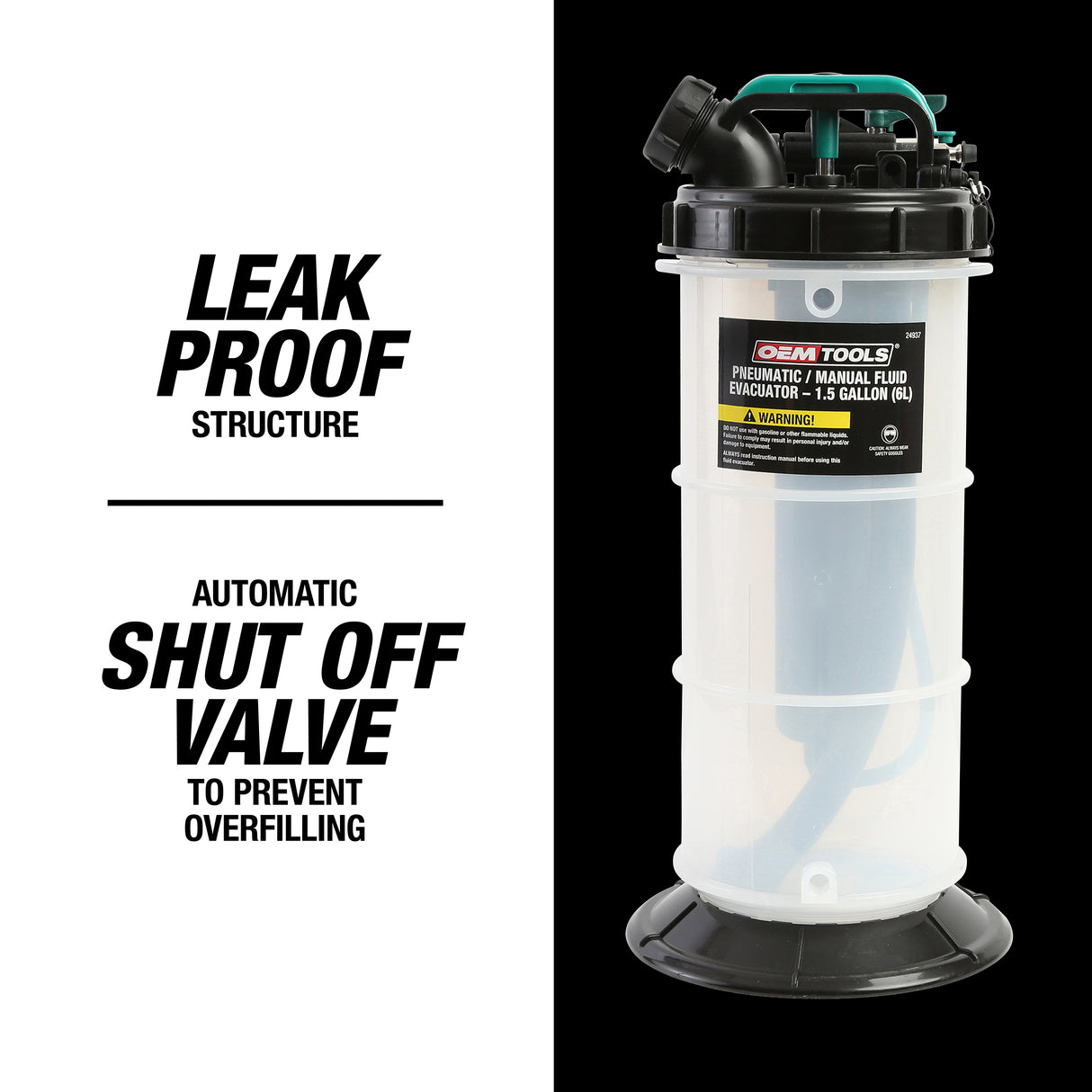 OEMTOOLS 24477 Pneumatic/Manual Fluid Extractor 1.5 Gallon (6 Qt) Additional Image 10